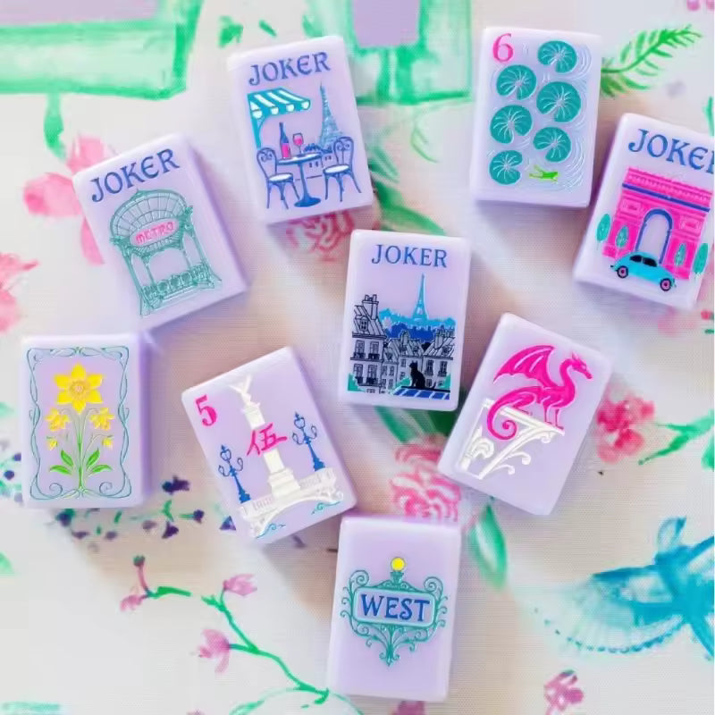 Paris Garden Floral American Mahjong Set – 160 Tiles