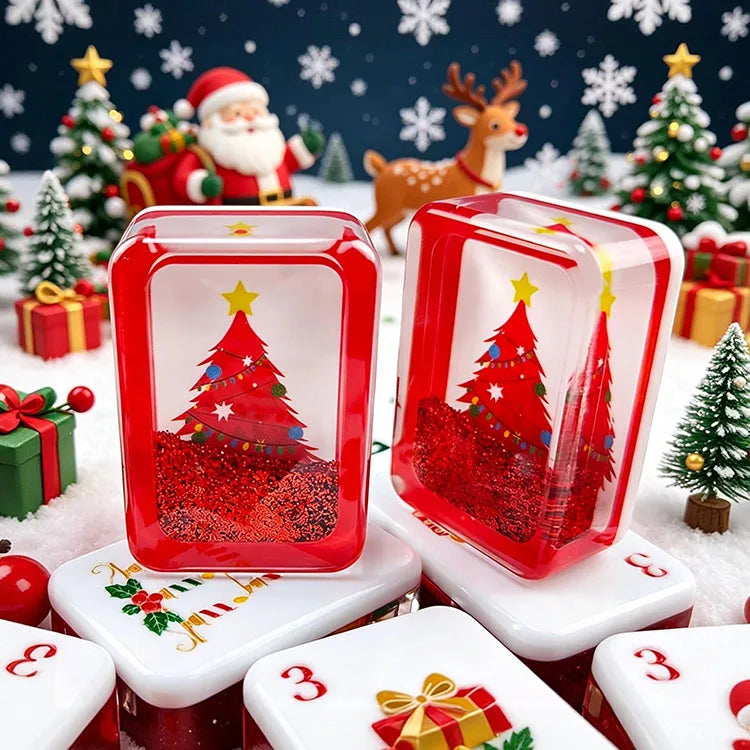 Christmas Red Glitter American Mahjong Set — 160 Tiles
