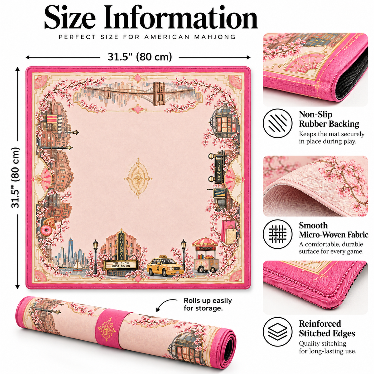 New York Blossom Mahjong Mat
