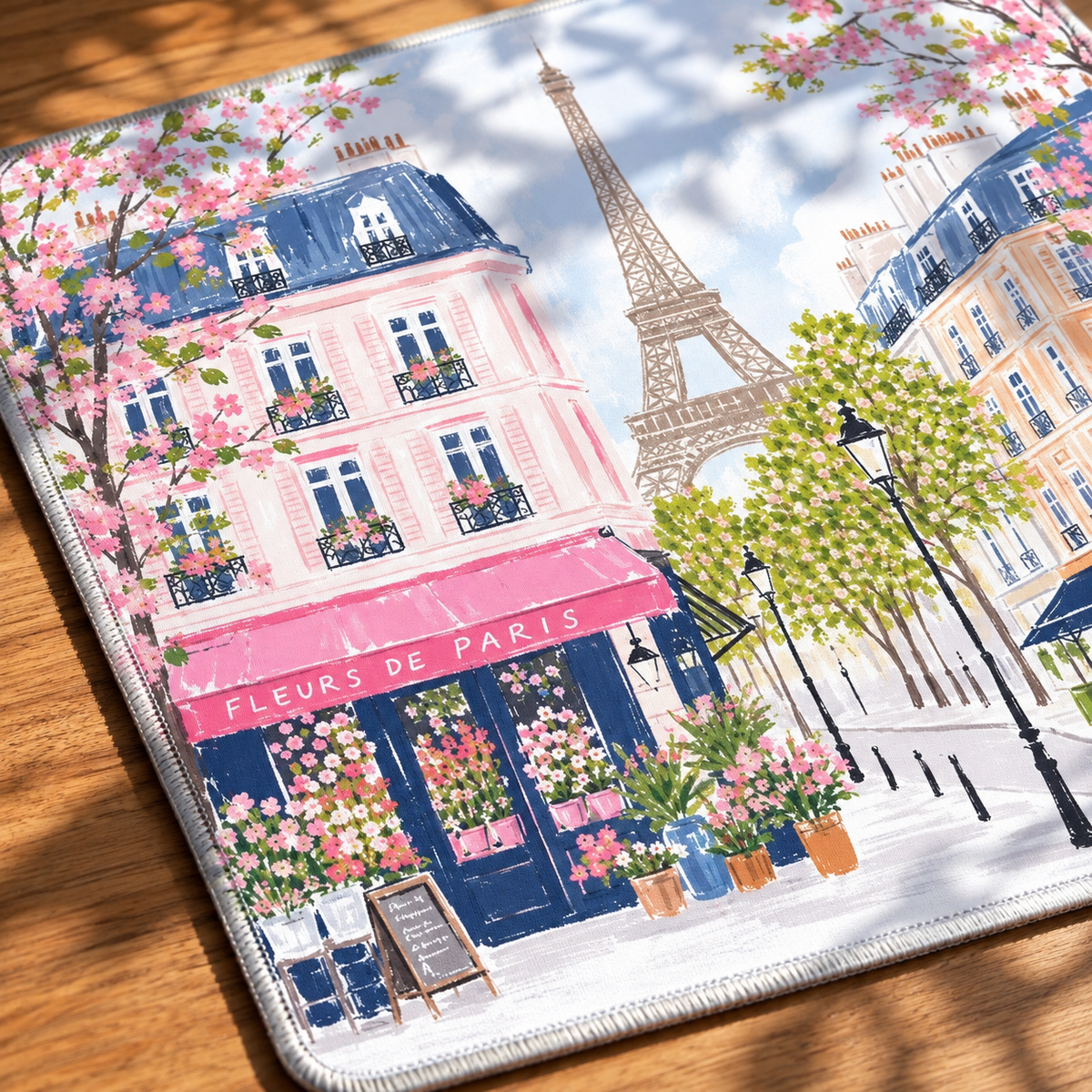 Paris Eiffel Tower Floral Mahjong Mat