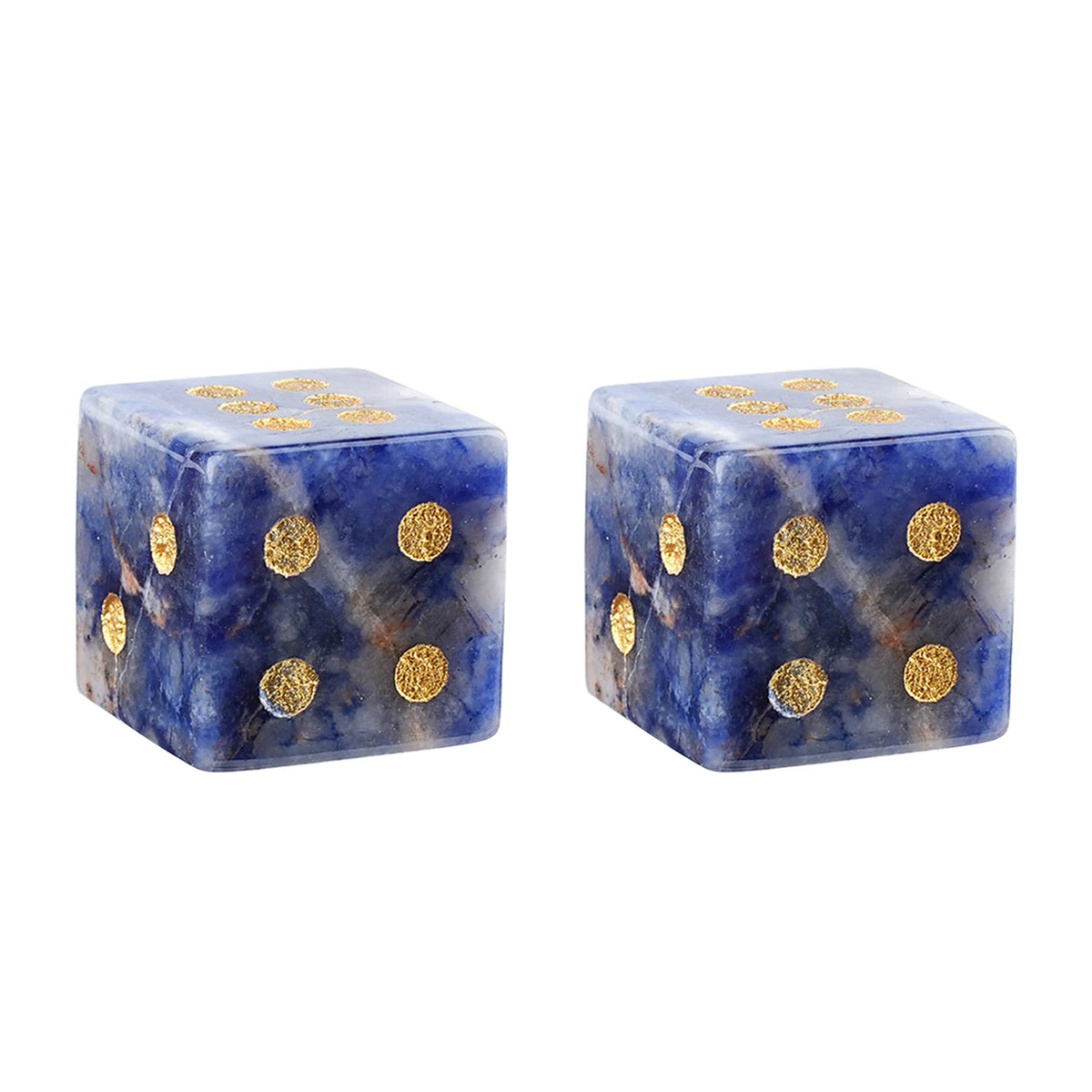Natural Gemstone Mahjong Dice - Set of 6