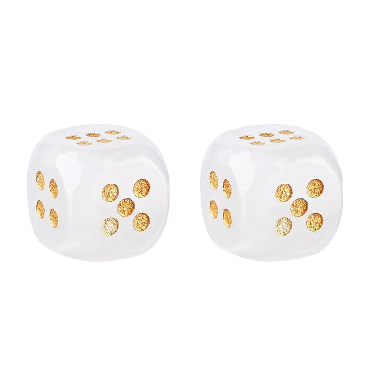 Natural Gemstone Mahjong Dice - Set of 6