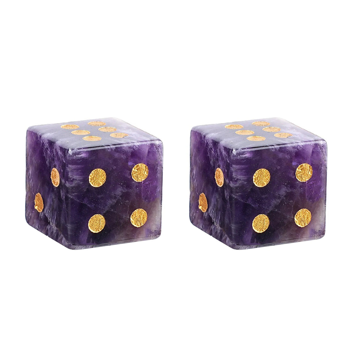 Natural Gemstone Mahjong Dice - Set of 6