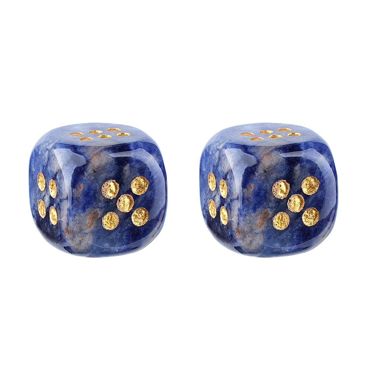 Natural Gemstone Mahjong Dice - Set of 6