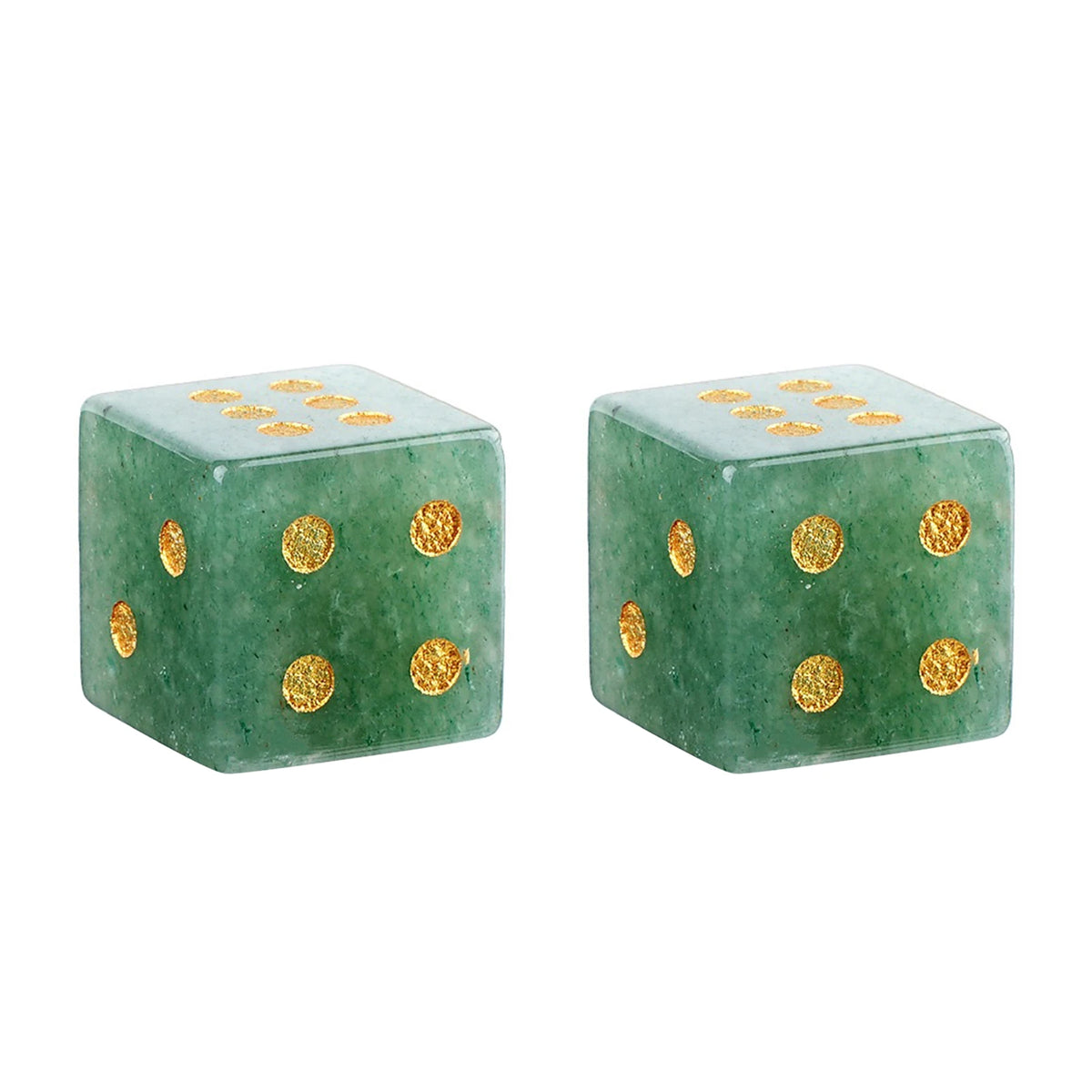Natural Gemstone Mahjong Dice - Set of 6