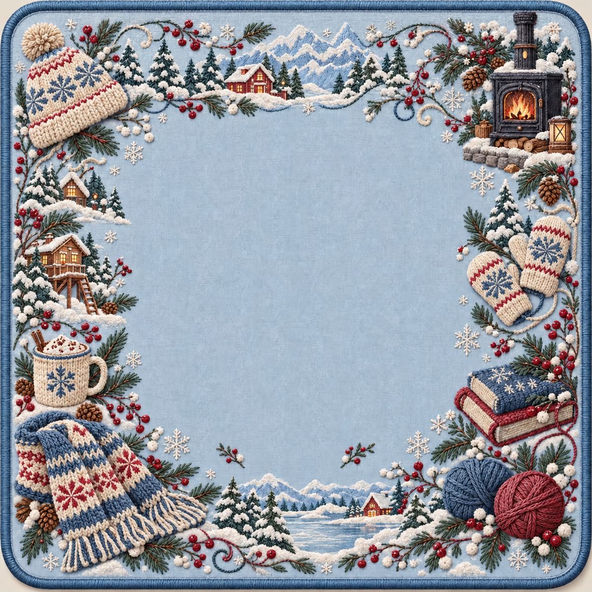 Winter Wonderland Christmas Mahjong Mat