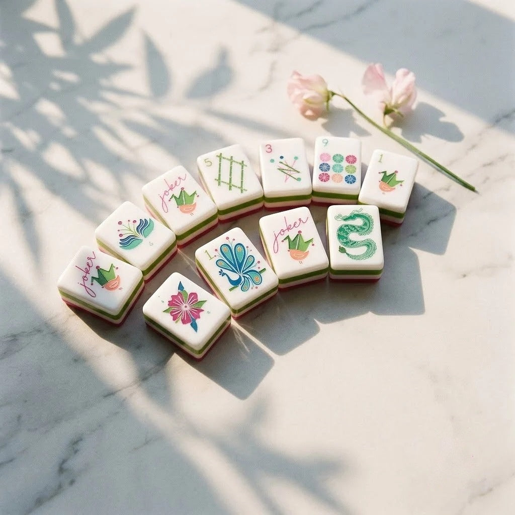 Pink Peony American Mahjong Set β 160 Tiles