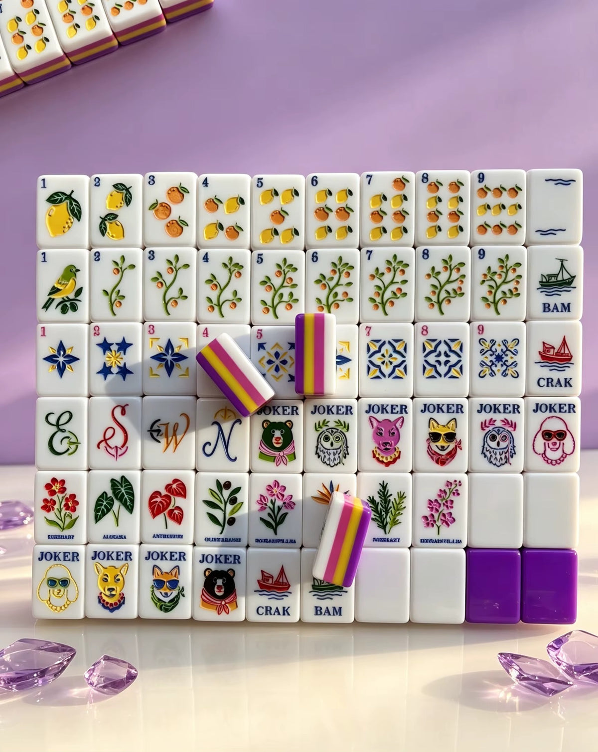 Lemon Garden American Mahjong Set — 160 Tiles
