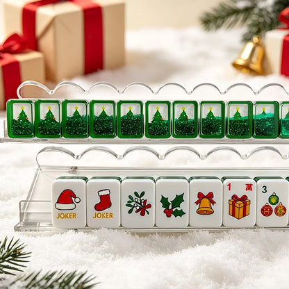 Christmas Green Glitter American Mahjong Set – 160 Tiles