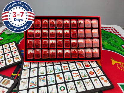Christmas Red Glitter American Mahjong Set — 160 Tiles