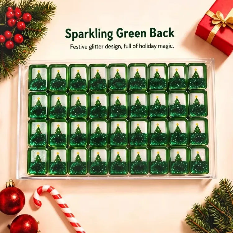 Christmas Green Glitter American Mahjong Set – 160 Tiles