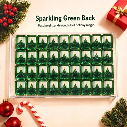 Christmas Green Glitter American Mahjong Set – 160 Tiles