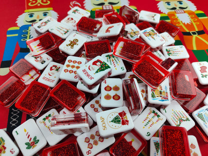 Christmas Red Glitter American Mahjong Set — 160 Tiles