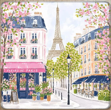 Paris Eiffel Tower Floral Mahjong Mat