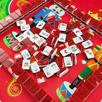 Christmas Red Glitter American Mahjong Set — 160 Tiles