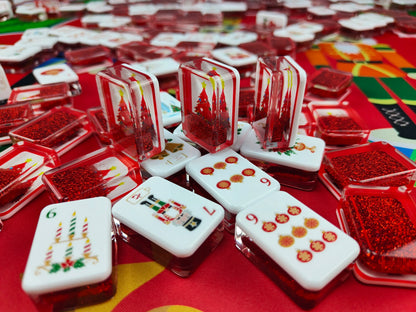 Christmas Red Glitter American Mahjong Set — 160 Tiles