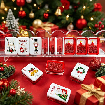 Christmas Red Glitter American Mahjong Set — 160 Tiles