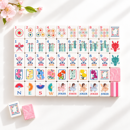 Blush Blossom American Mahjong Set — 160 Tiles