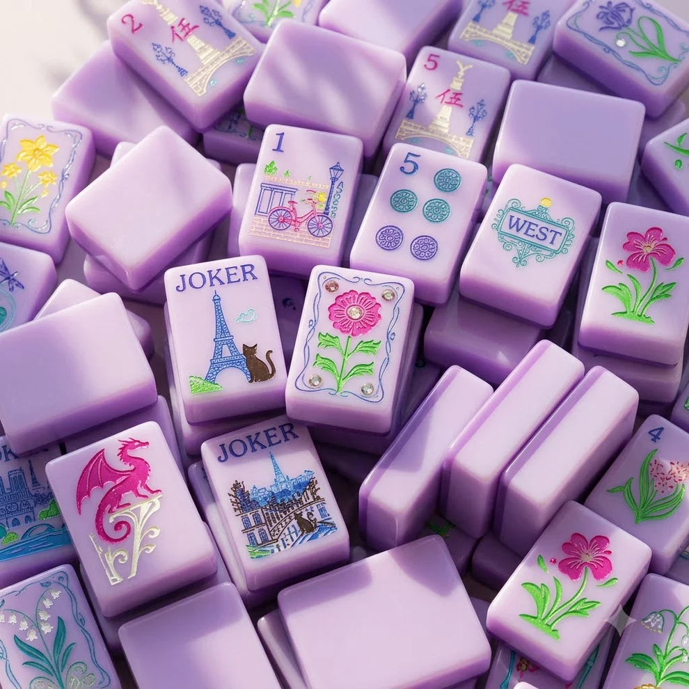 Paris Garden Floral American Mahjong Set – 160 Tiles