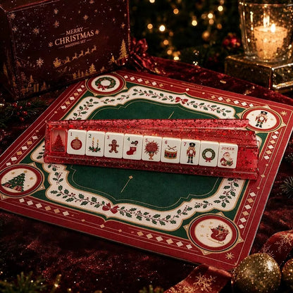 Christmas Holly American Mahjong Mat – Red & Green