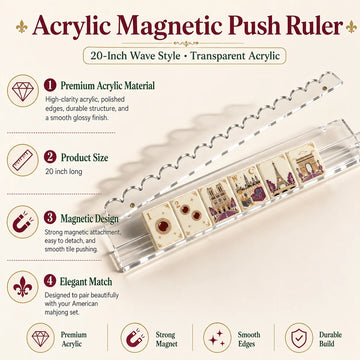 Transparent Acrylic Magnetic Push Ruler - 20-Inch