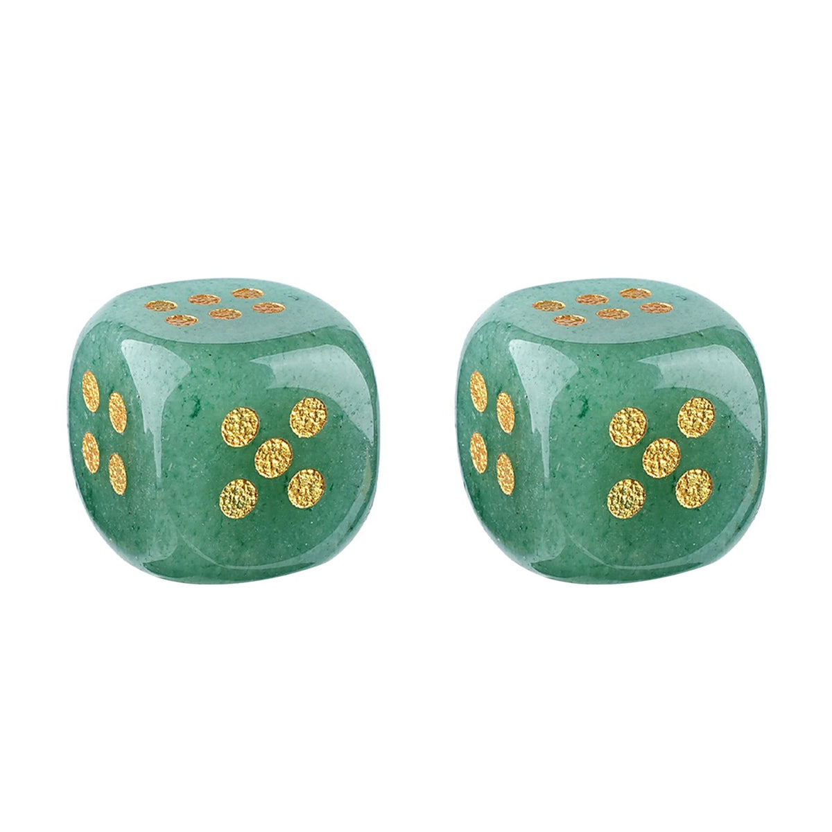 Natural Gemstone Mahjong Dice - Set of 6