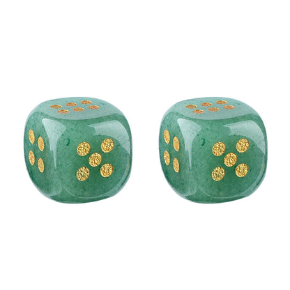Natural Gemstone Mahjong Dice - Set of 6