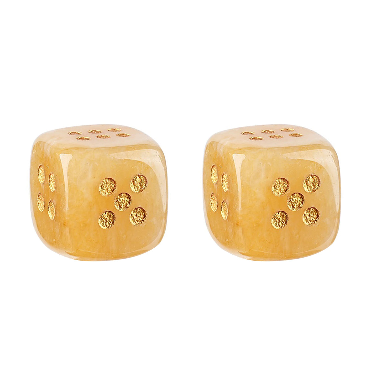 Natural Gemstone Mahjong Dice - Set of 6