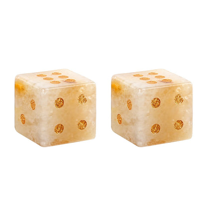 Natural Gemstone Mahjong Dice - Set of 6