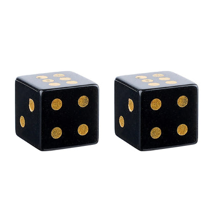 Natural Gemstone Mahjong Dice - Set of 6