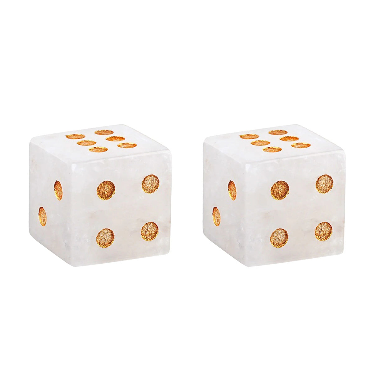 Natural Gemstone Mahjong Dice - Set of 6