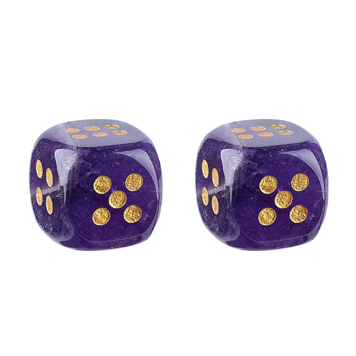 Natural Gemstone Mahjong Dice - Set of 6