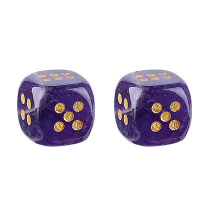 Natural Gemstone Mahjong Dice - Set of 6
