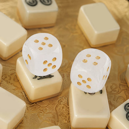 Natural Gemstone Mahjong Dice - Set of 6