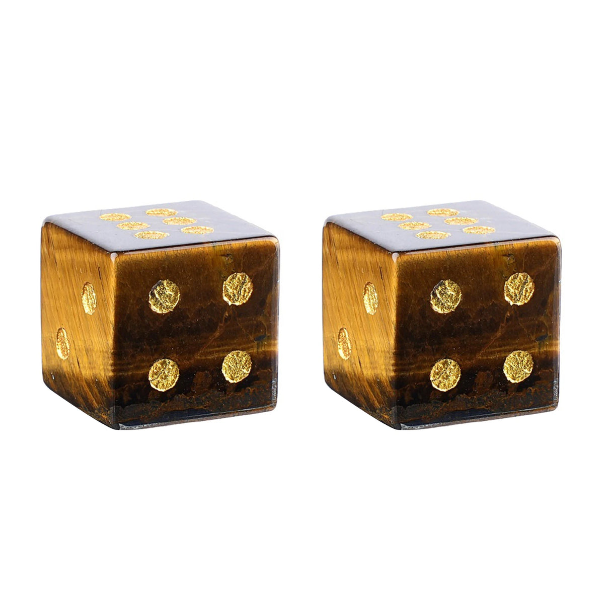 Natural Gemstone Mahjong Dice - Set of 6