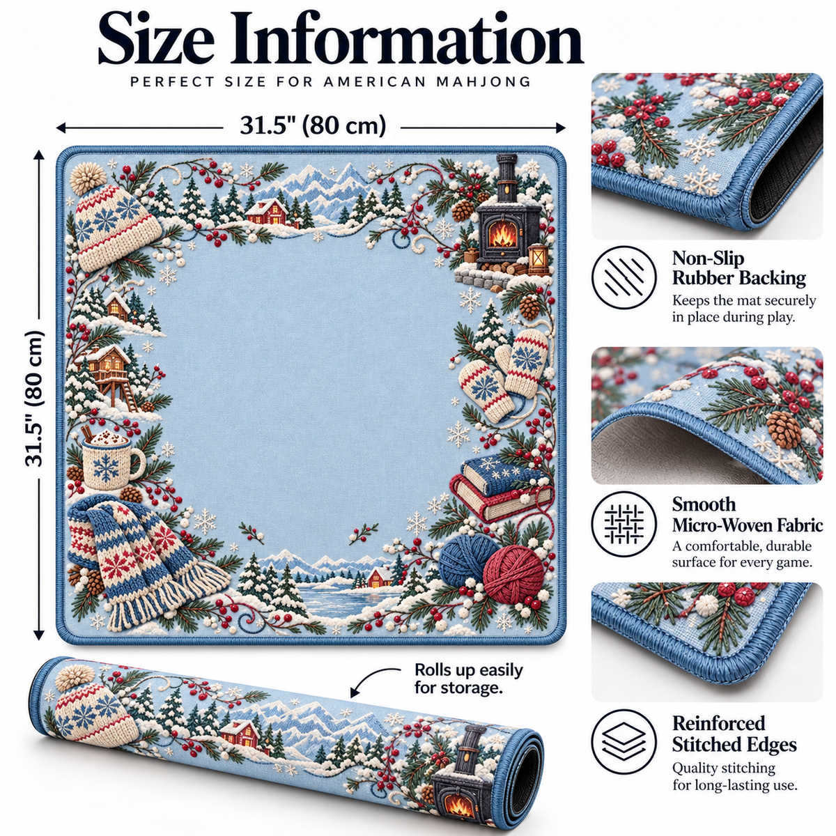 Winter Wonderland Christmas Mahjong Mat