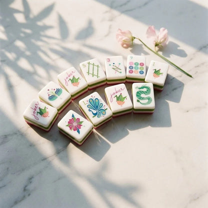 Pink Peony American Mahjong Set — 160 Tiles
