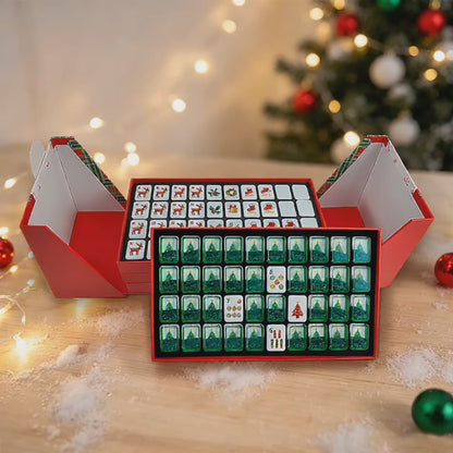 Christmas Green Glitter American Mahjong Set – 160 Tiles
